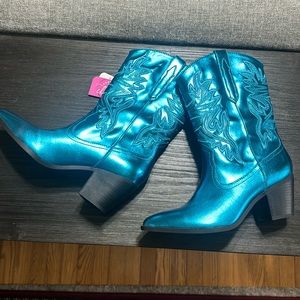 Metallic Blue Cowboy Boots